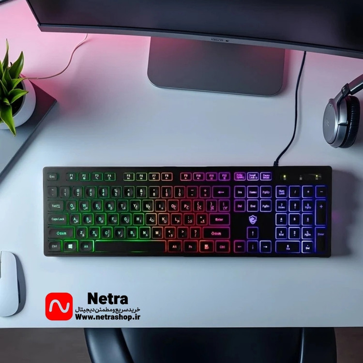 کیبورد گیمینگ بیاند مدل BGK-2010 سوئیچ ممبران، Full-Size، نورپردازی RGB